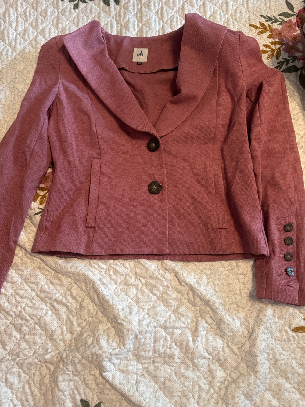 Cabi Applaud Jacket Pink Quartz Ponte Knit Blazer Size 4